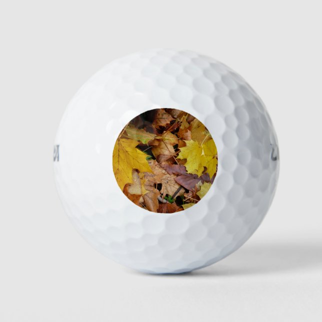 Ahorn-Blätter Gelbe Herbstnatur Golfball (Vorderseite)
