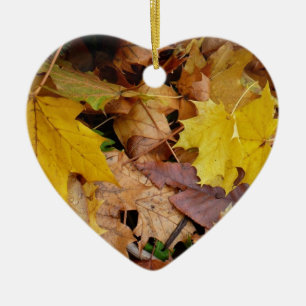 Ahorn-Blätter Gelbe Herbstnatur Keramikornament