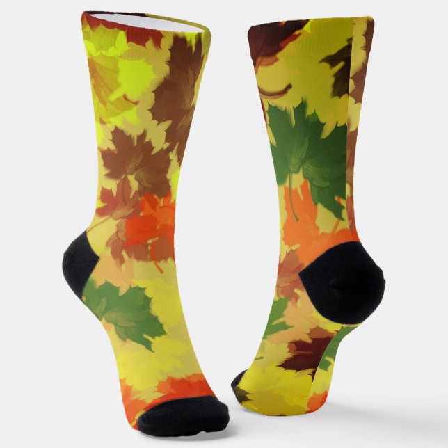 Ahorn-Blätter Herbst Socken (Gewinkelt)
