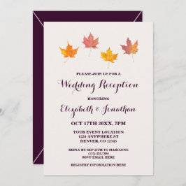 Ahorn-Blätter Hochzeit im Herbst Empfang Einladung