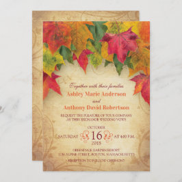 Ahorn-Blätter Hochzeitsfeier Herbst Herbst Einladung