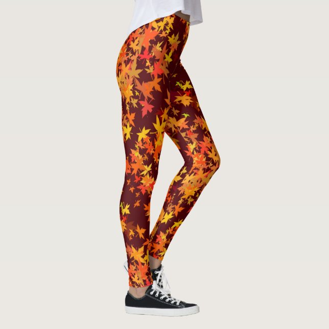 Ahorn-Blätter in hellen Herbstfarben Leggings (Rechts)