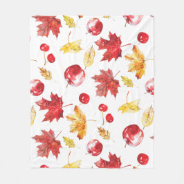 Ahorn-Blätter, Kirschen, Äpfel Fleecedecke