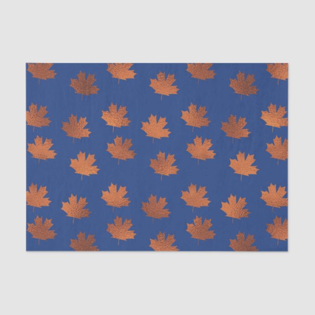 Ahorn-Blätter mit blauem Hintergrund Seidenpapier (Vorderseite)