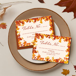 Ahorn-Blätter Orange & Terracotta Herbsthochzeit Platzkarte