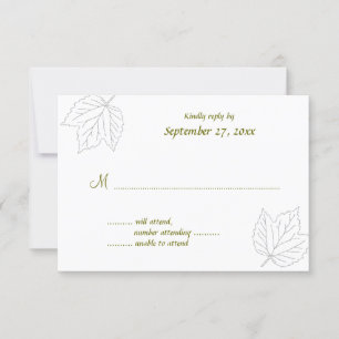 Ahorn-Blätter UAWG Wedding Card abgeblasen RSVP Karte