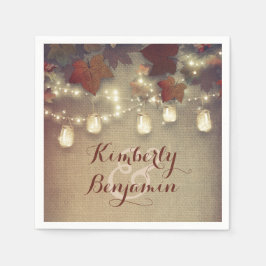 Ahorn-Blätter und Mason Jars-Hochzeit im Herbst Serviette