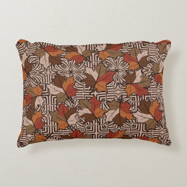 Ahorn-Blätter Vierfinger-Blume Dekokissen (Vorderseite)