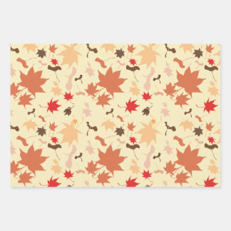 Ahorn-Herbstblätter Geschenkpapier Set