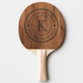 Ahorn-Hochzeitsmonogramm BK Tischtennis Schläger
