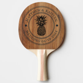Ahorn-Holz-Ananas-Hochzeits-Wappen & Namen Tischtennis Schläger