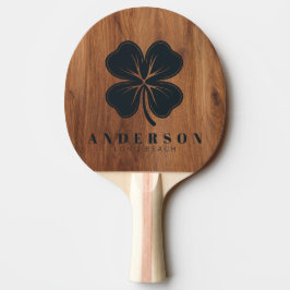Ahorn-Holz-Vierblattklee mit Name BK Tischtennis Schläger