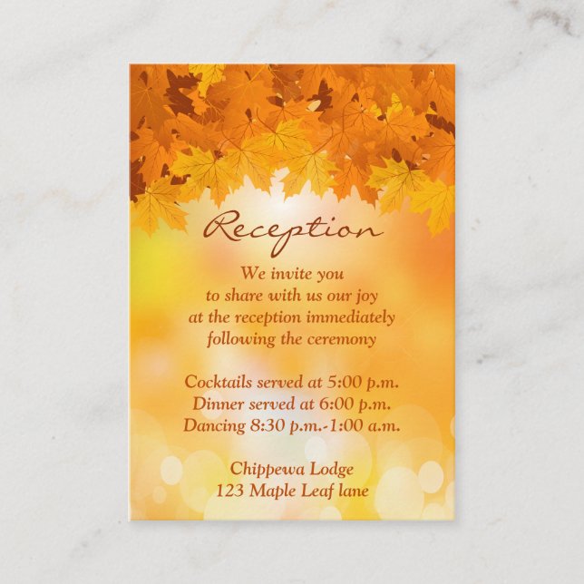 Ahorn Verlasst Autumn Splendor Enclosure Card Begleitkarte (Vorderseite)