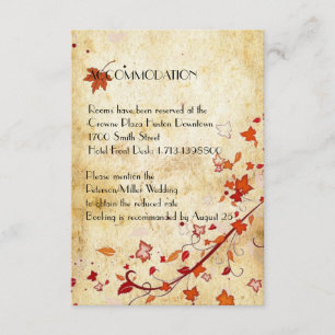 Ahorn verlässt Vintage Hochzeit im Begleitkarte