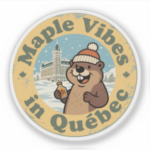 Ahorn-Vibes in Québec mit einem lustigen Biber Aufkleber