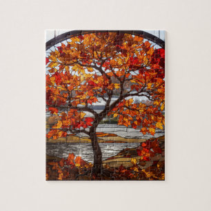 Ahornbaum aus Hartglas Puzzle
