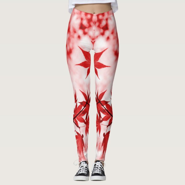 Ahornbaum-Blätter Design-2997 Leggings (Vorderseite)