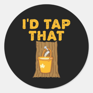 Ahornbaum, den ich Gestochen hatte, Zucker Runder Aufkleber