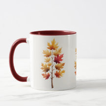 Ahornbaum-Herbst-Wasserfarben-Tasse