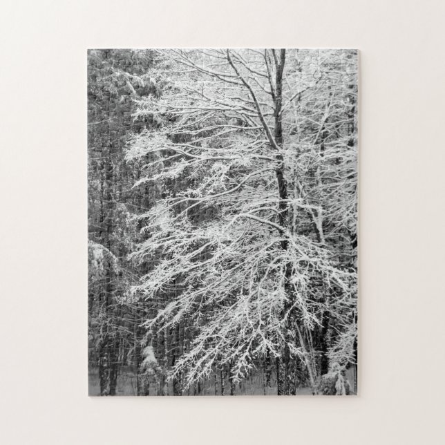 Ahornbaum mit Schnee Puzzle (Vertikal)
