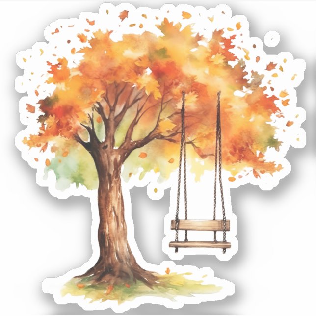 Ahornbaum und Swing Fall Aufkleber (Vorderseite)