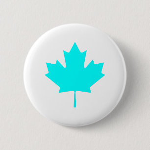 Ahornblatt CyanTransp die MUSEUM Zazzle Geschenke Button