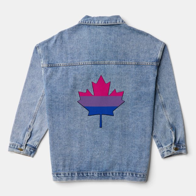 Ahornblatt für Bisexualität Jeansjacke (Rückseite)