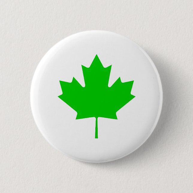 Ahornblatt grünes Transp die MUSEUM Zazzle Geschen Button (Vorderseite)