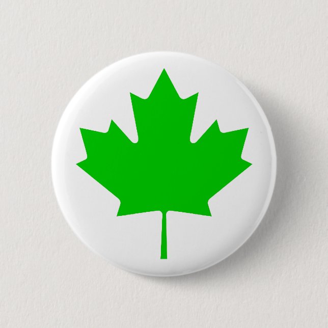 Ahornblatt grünes Transp die MUSEUM Zazzle Geschen Button (Vorderseite)