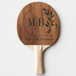 Ahornblatt Hochzeitsmonogramm BK Tischtennis Schläger