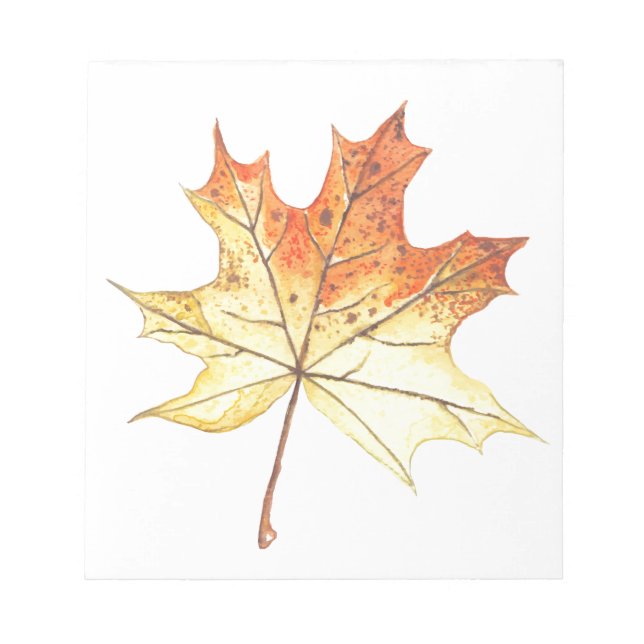 Ahornblatt im Herbst Notizblock (Vorderseite)