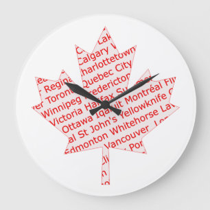 Ahornblatt mit kanadischer Stadtuhr Große Wanduhr
