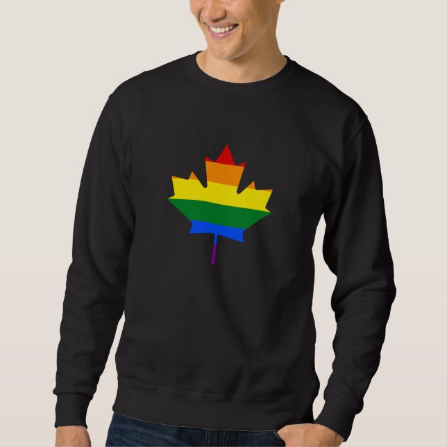 Ahornblatt mit Rainbow-Stolz Sweatshirt (Vorderseite)