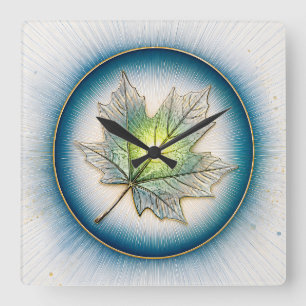 AHORNBLATT QUADRATISCHE WANDUHR