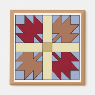 Ahornblatt-Steppdecken-Muster-Quadrat-Magnet Magnet