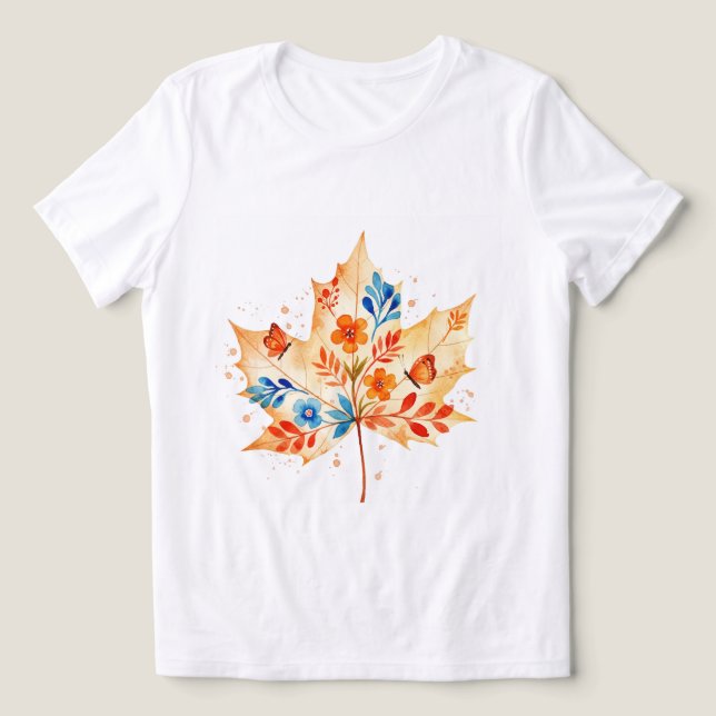 Ahornblatt Tri-Blend Shirt (Design Vorderseite)