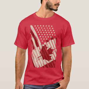 Ahornblatt US-Flagge Kanada T-Shirt