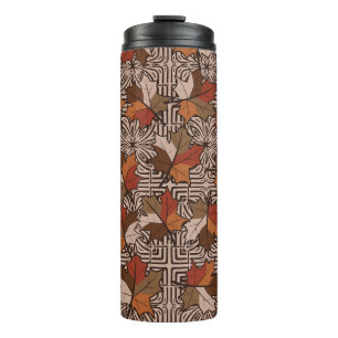Ahornblatt-Vierfinger-Blumenmuster Thermosbecher