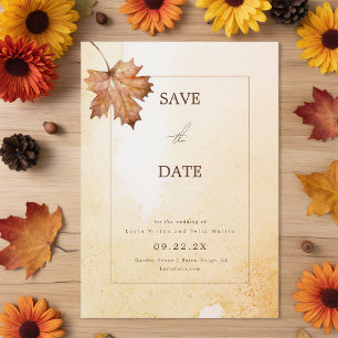 Ahornblatt-Wasserfarbe Herbst Save The Date Einladung