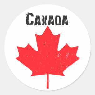 Ahornblattdesign Runder Aufkleber