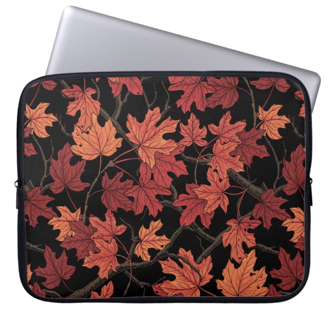 Ahornblätter auf Weiß Laptopschutzhülle (Vorderseite)