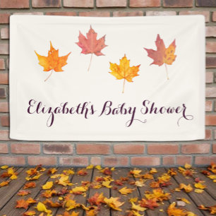 Ahornblätter fallen Baby Shower Banner