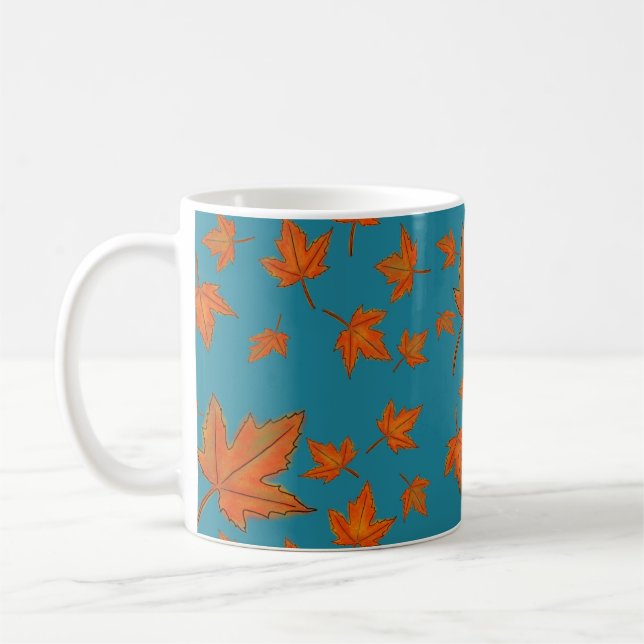 Ahornblätter-Muster Kaffeetasse (Links)