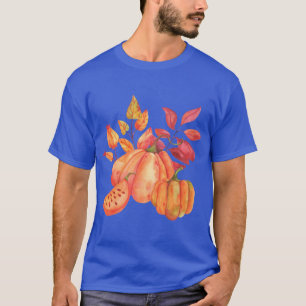 Ahornblätter und reife Kürbis Übergröße T-Shirt