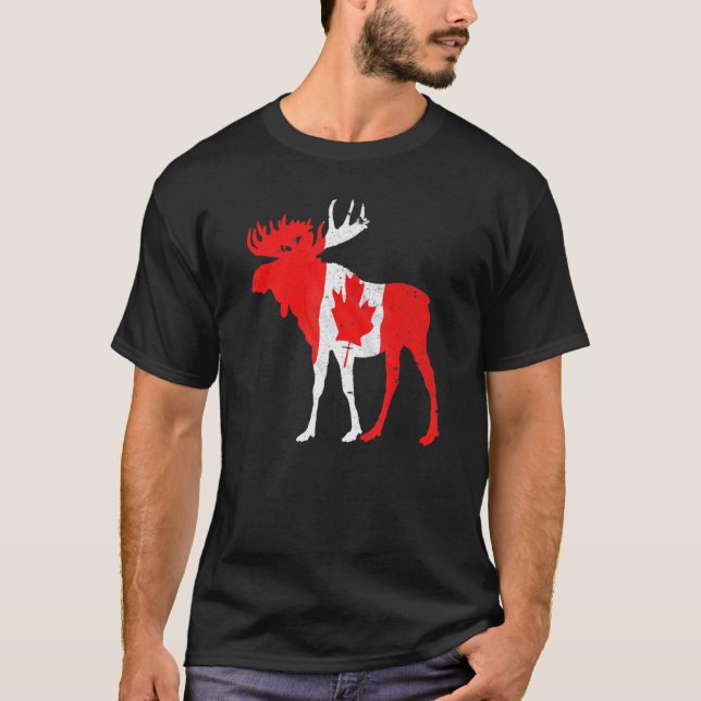 Ahornblättrige Tierflagge Kanada T-Shirt (Vorderseite)