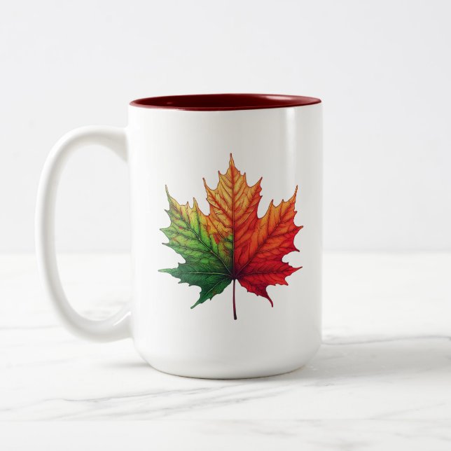 Ahornfallleaf groß zweifarbige tasse (Links)