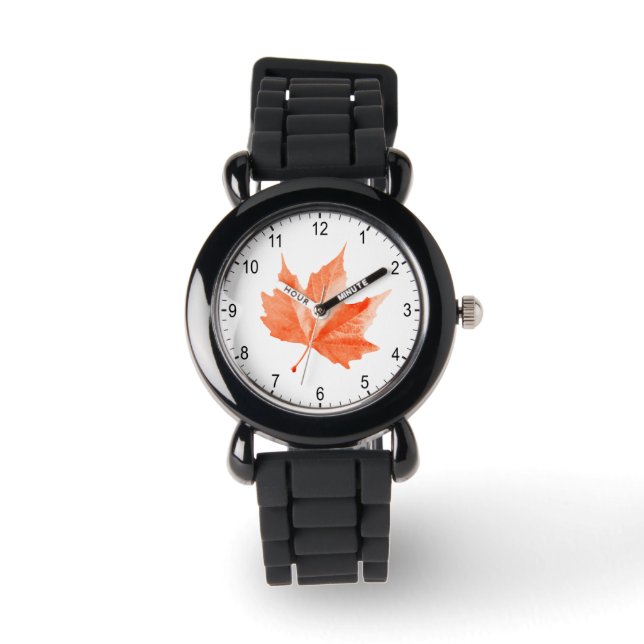 Ahornherbstblatt Armbanduhr (Vorderseite)