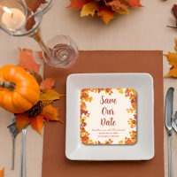 Ahornholz Orange Terrakotta Herbst Save the Date