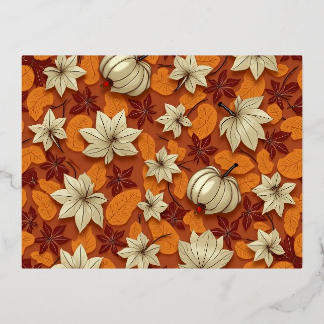 Ahornkarte Folien Feiertagspostkarte (Vorderseite)