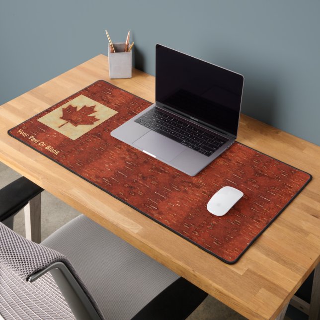 Ahornleaf auf der Birkenrinde Schreibtischunterlage (Büro 2)